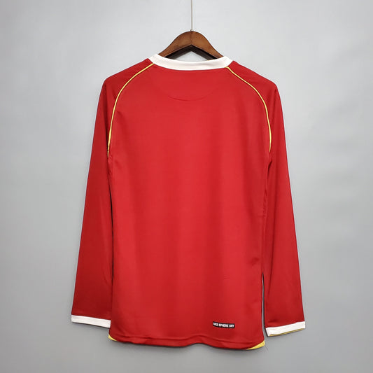 Camiseta Manga Larga Manchester United 06/07 - Rojo