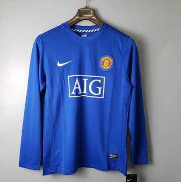 Camiseta Manga Larga Manchester United 07/08 - Azul