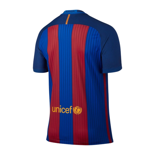 Camiseta Retro Barcelona I Local 2017/18 Masculino Azul Grená