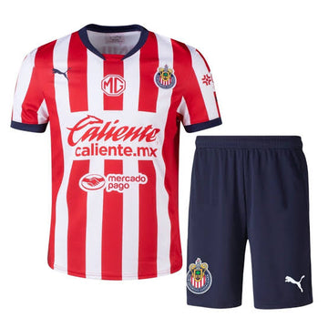 Camiseta y Pantalones Cortos para Niños Chivas de Guadalajara Home 24/25