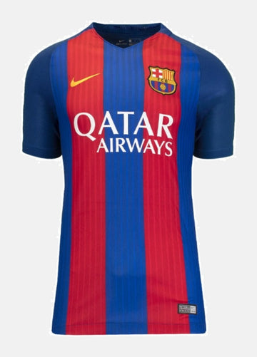 Camiseta Barcelona 16/17 Retro Local Fan - Azul e Grená