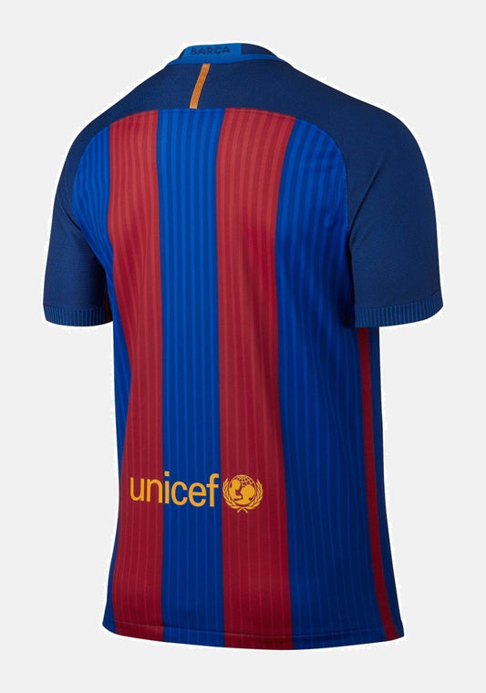 Camiseta Barcelona 16/17 Retro Local Fan - Azul e Grená