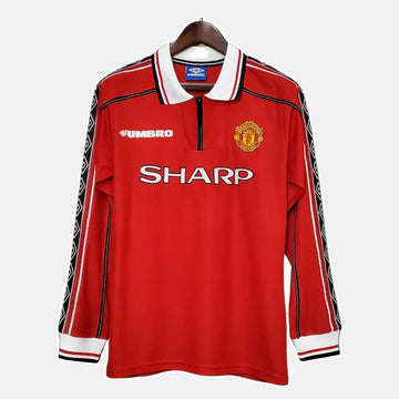 Camiseta Manga Larga Manchester United 1998/99 Masculino - Rojo