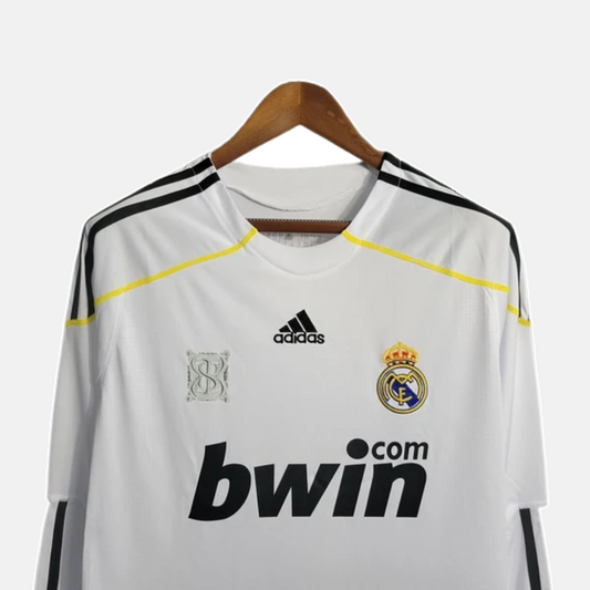 Camiseta Manga Larga Real Madrid Retro 09/10 Masculino - Blanco