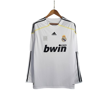 Camiseta Manga Larga Real Madrid Retro 09/10 Masculino - Blanco