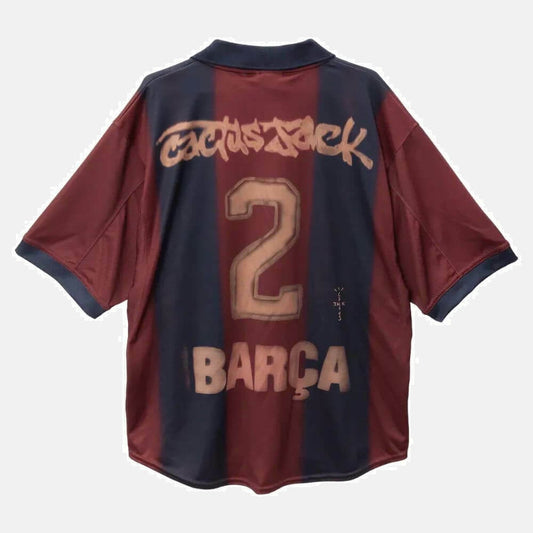 Camiseta Retro Barcelona X Travis Scott 2000/01 Masculino - Grená