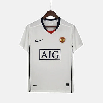 Camiseta Retro Manchester United 2008/09 Masculino Blanco
