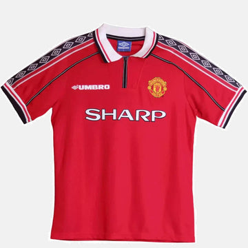 Camiseta Retro Manchester United Local 1998/99 Masculino - Rojo