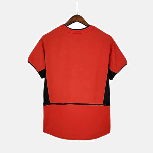 Camiseta Retro Manchester United 2002/03 Masculino Rojo