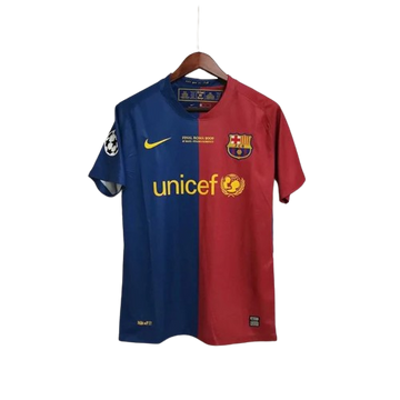 Camiseta Retro Barcelona I Local 2008/09 UEFA Champions League Azul e Grená