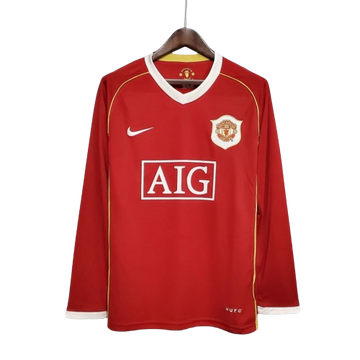 Camiseta Retro Manchester United Manga Larga 2006/07 Masculino Rojo