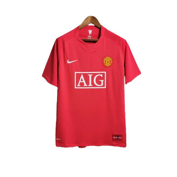 Camiseta Retro Manchester United I Local 2007/08 Masculino Rojo